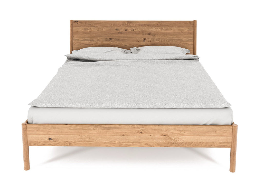 Bett PARIS Eiche massiv mit Holzkopfteil - Empinio24 - 90x200 - 